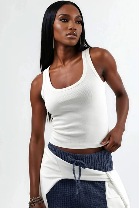 Sleeveless U Collar Modal Cotton Tank Top - Image 1