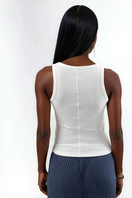 Sleeveless U Collar Modal Cotton Tank Top - Image 3