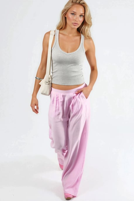 V-hals Ribgebreide Viscose Blend Tanktop - Image 5
