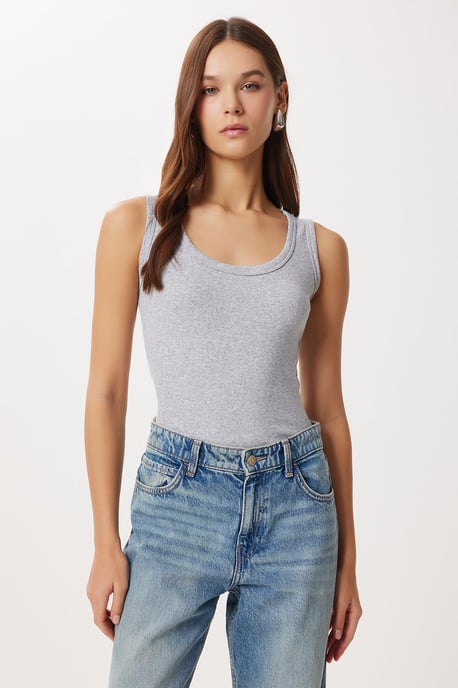 Fitted U-hals Gebreide 2-Pack Tanktop - Image 2