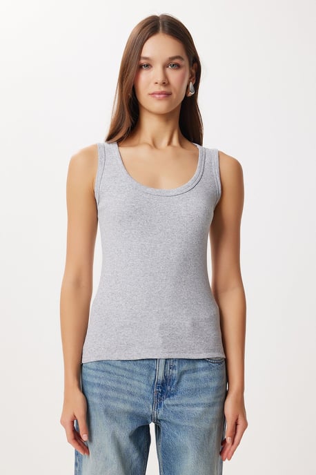 Fitted U-hals Gebreide 2-Pack Tanktop - Image 3
