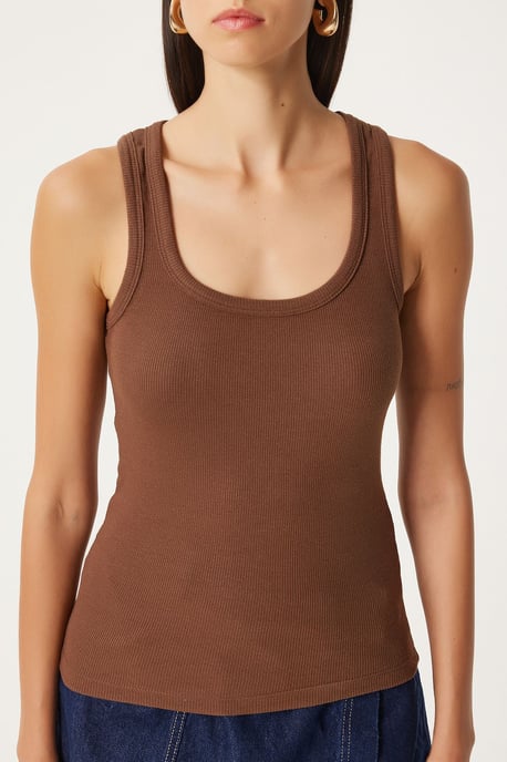 Getailleerde U-kraag Gebreide 2-Pack Tanktop - Image 3