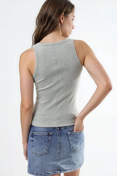 Sleeveless U Collar Modal Cotton Tank Top - Image 3