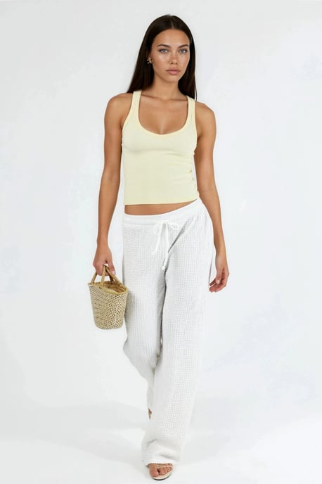 V-hals Ribbels Viscose Mix Tanktop - Image 4
