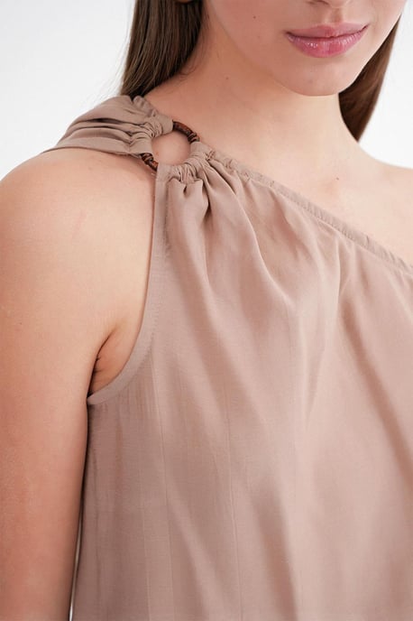Asymmetrisk Krage Accessoar Detaljerad Topp - Image 5
