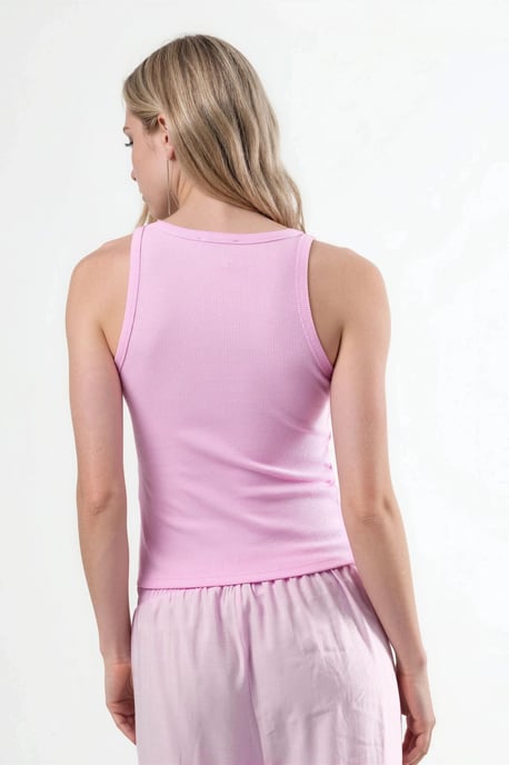 V-hals Ribbels Viscose Mix Tanktop - Image 3