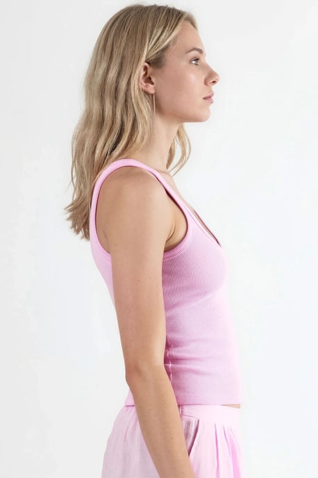 V-hals Ribbels Viscose Mix Tanktop - Image 4