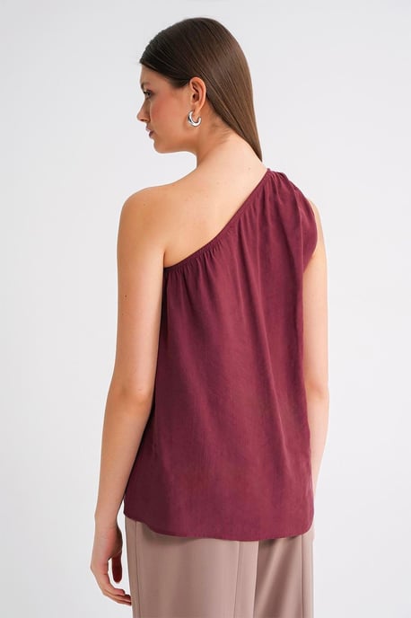 Asymmetrisk Krage Accessoar Detaljerad Topp - Image 6