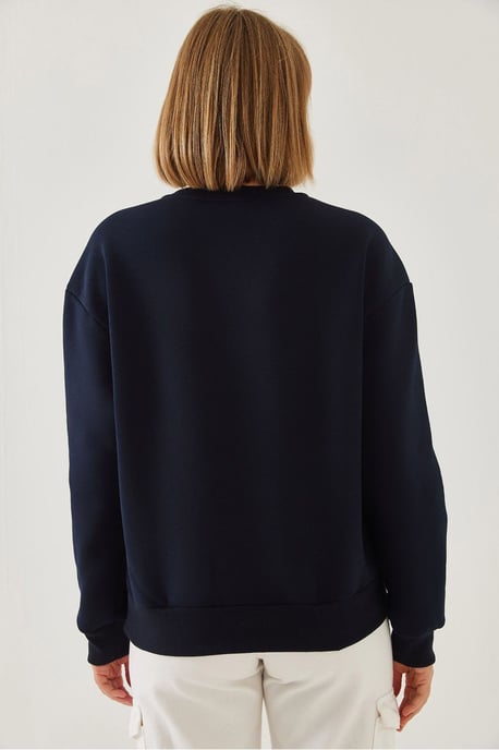 Geprinte Crew Neck Relaxed Fit Sweatshirt - Image 2