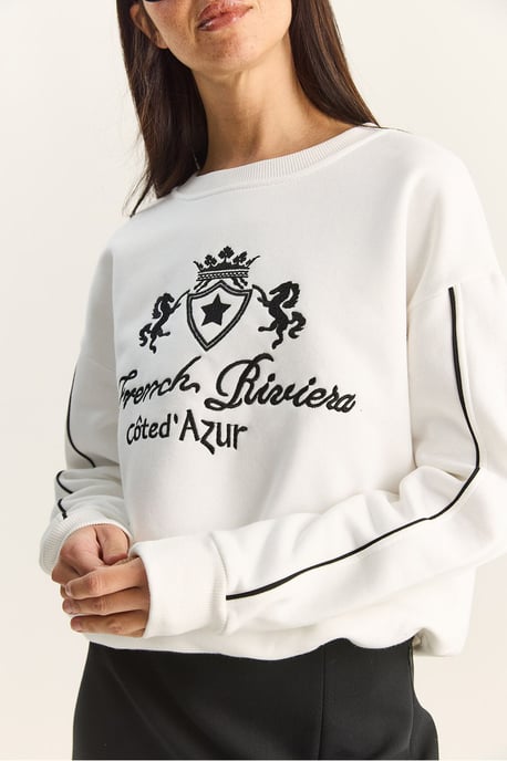 Ronde Hals Geborduurde Sweater - Image 6