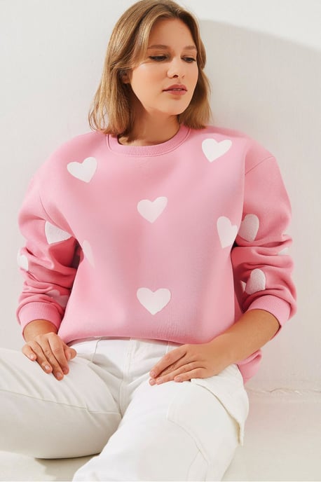 Överdimensionerad Broderad Crewneck Sweatshirt - Image 3