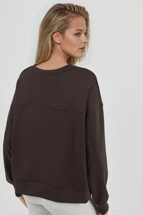 Avslappnad passform Crew Neck Modal Sweatshirt - Image 3