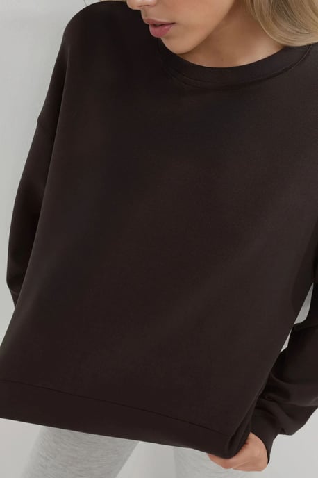 Avslappnad passform Crew Neck Modal Sweatshirt - Image 5