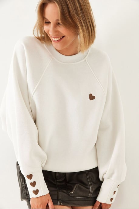 Geborduurd Ronde Hals Lange Mouwen Sweatshirt - Image 2