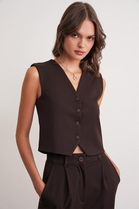 V-hals Geknoopte Vest - Image 1