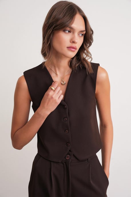 V-hals Geknoopte Vest - Image 4