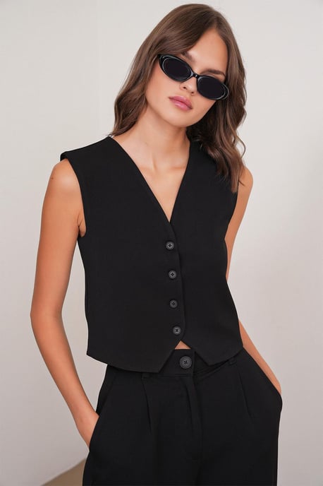 V-hals Geknoopte Vest - Image 1