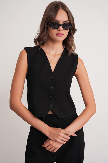 V-hals Geknoopte Vest - Image 3