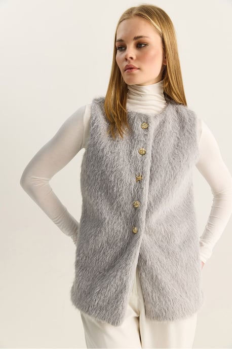 Plush väst med knäppning - Image 3