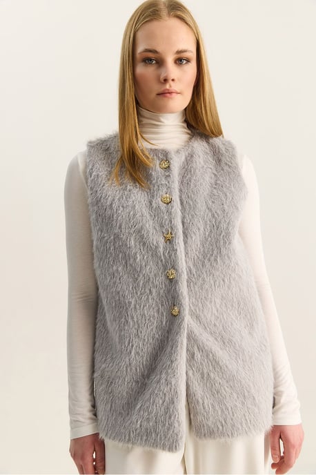 Plush väst med knäppning - Image 5