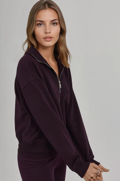 Ontspannen Pasvorm Ritskraag Sweatshirt - Image 2
