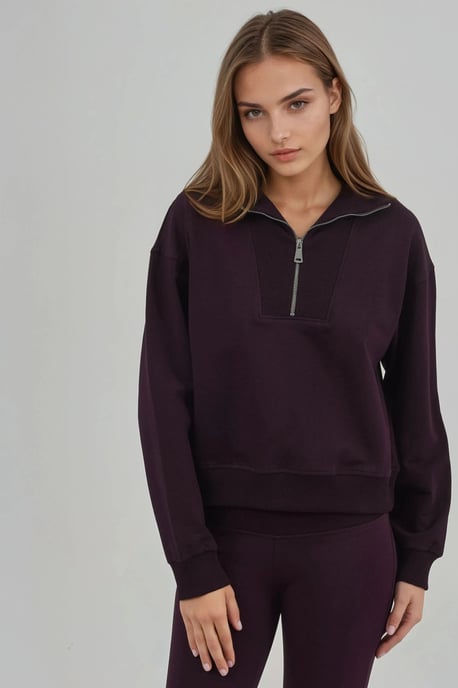 Ontspannen Pasvorm Ritskraag Sweatshirt - Image 6