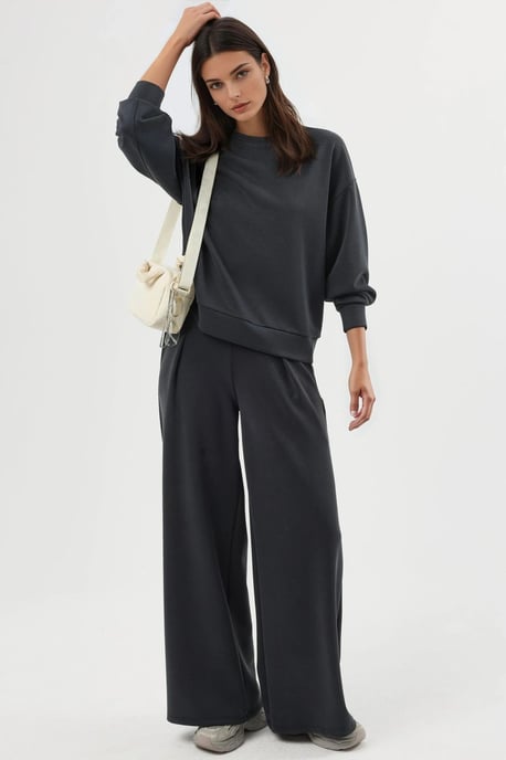 Avslappnad passform crew neck modal sweatshirt - Image 4