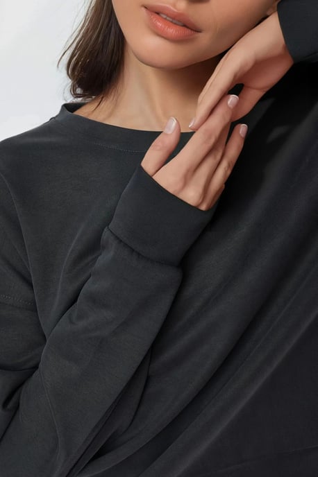Avslappnad passform crew neck modal sweatshirt - Image 6