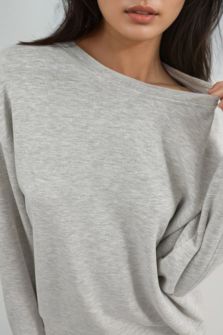 Avslappnad passform Crew Neck Modal Sweatshirt - Image 5