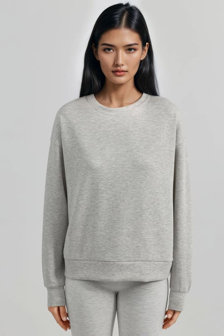 Avslappnad passform Crew Neck Modal Sweatshirt - Image 6