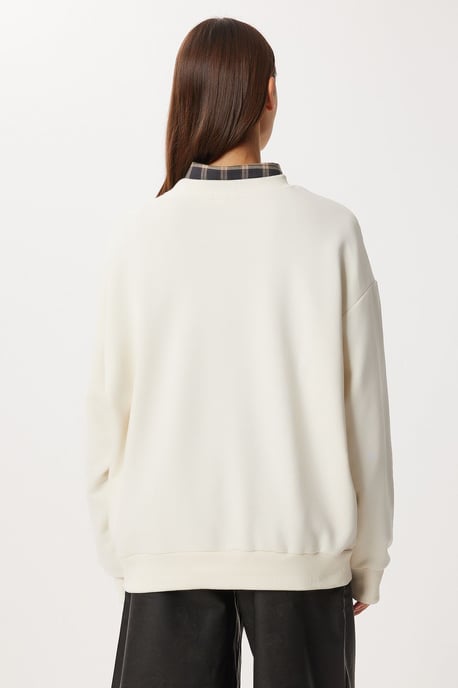 Överdimensionerad crew neck sweatshirt med tryckdetalj - Image 4
