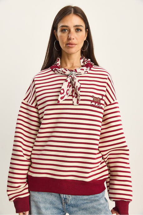 Gestreepte Hoodie met Trekkoord - Image 5