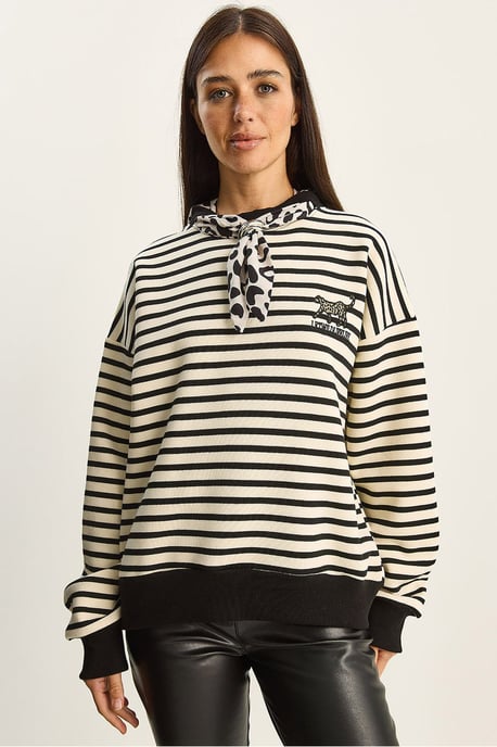 Gestreepte Hoodie met Koord - Image 1