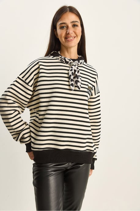 Gestreepte Hoodie met Koord - Image 2