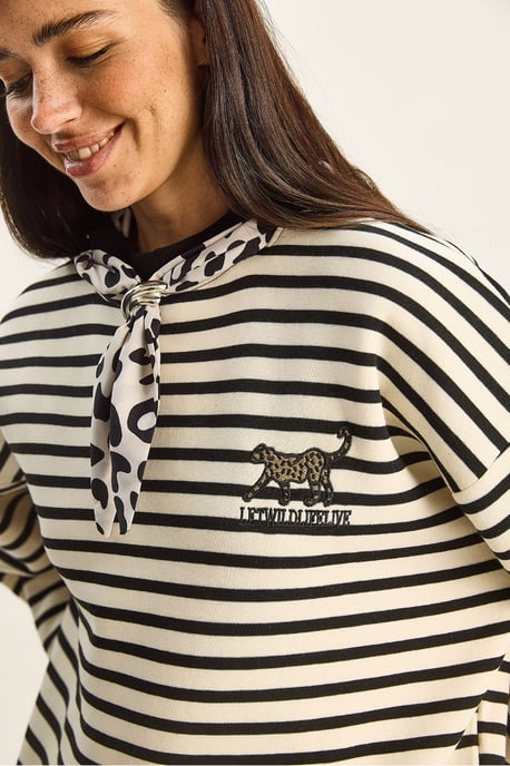 Gestreepte Hoodie met Koord - Image 6