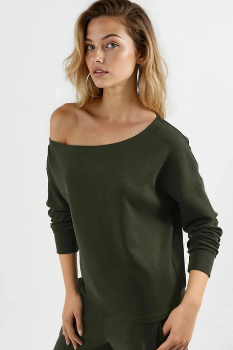 Asymmetrische Kraag Relaxed Fit Sweater - Image 4