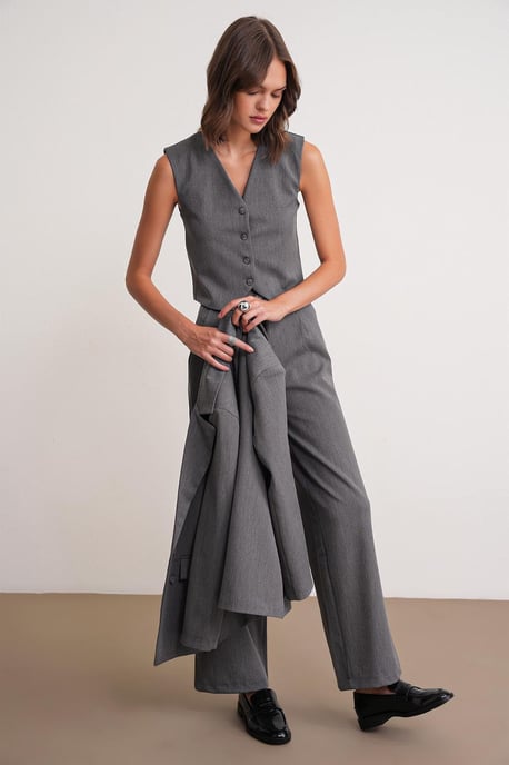 V-hals Geknoopte Vest - Image 2