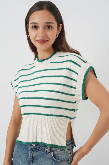 Randig Stickad Kofta - Image 3