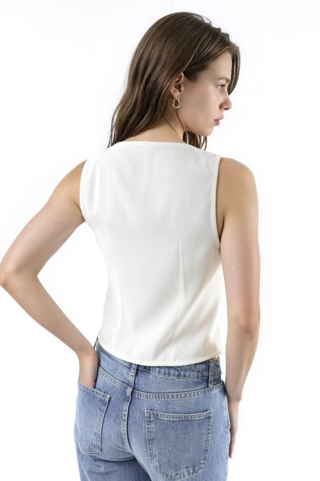 Buttoned Sleeveless Top - Image 4