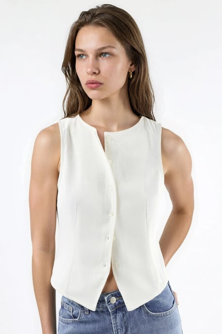Buttoned Sleeveless Top - Image 6