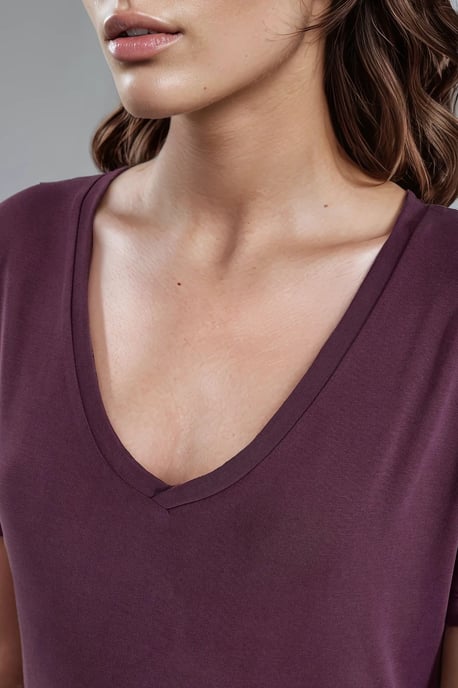 V-hals Korte Mouwen Modal Blouse - Image 5
