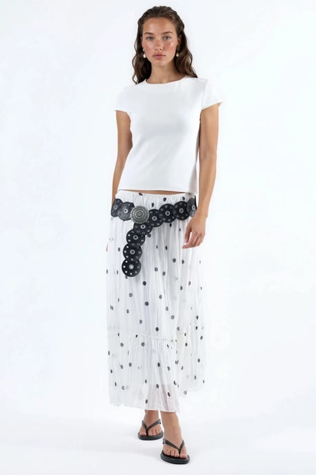 Ronde Hals Korte Mouwen Katoenmix Blouse - Image 5