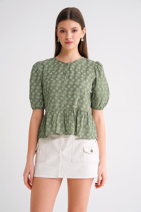 Rimpelige Crew Neck Blouse - Image 4