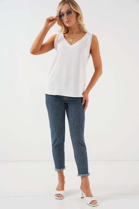 V-hals Pull-On Blouse - Image 2