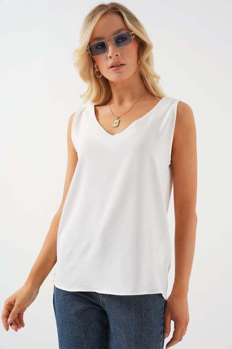 V-hals Pull-On Blouse - Image 4