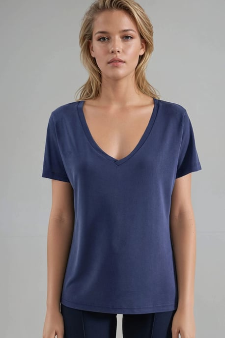 V-hals Korte Mouw Modal Blouse - Image 6