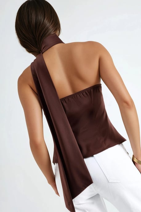 Asymmetrisk Krage Satängblus - Image 3