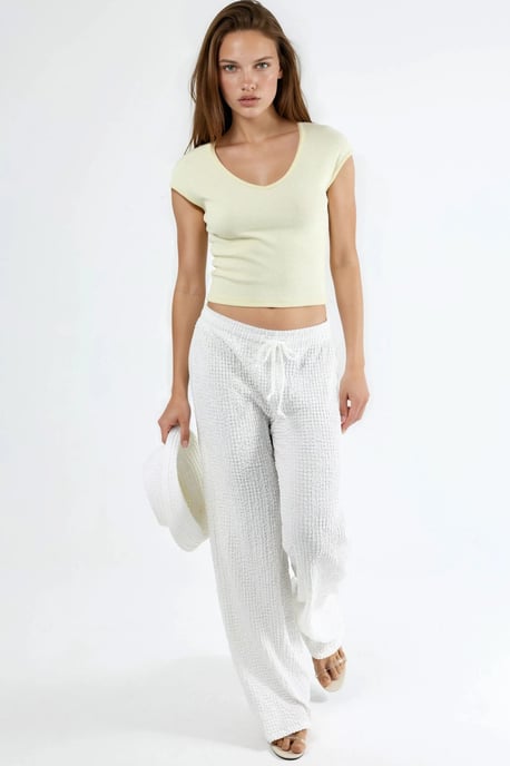 V-hals Geribde Blouse - Image 5