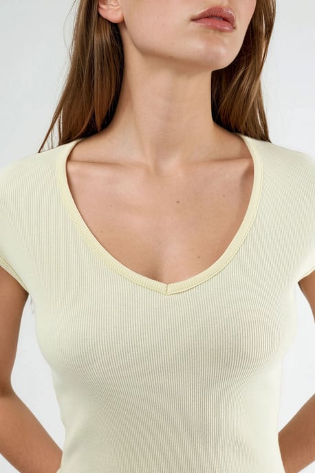 V-hals Geribde Blouse - Image 6