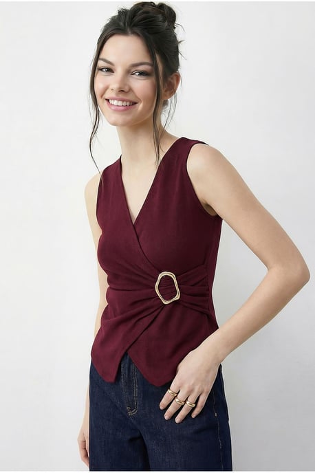 Accessoire Gedetailleerde V-hals Wikkeltop - Image 3